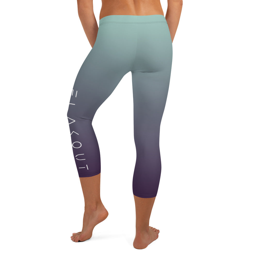 Aqua Nocturne Women's Capri Leggings - FLAKOUT