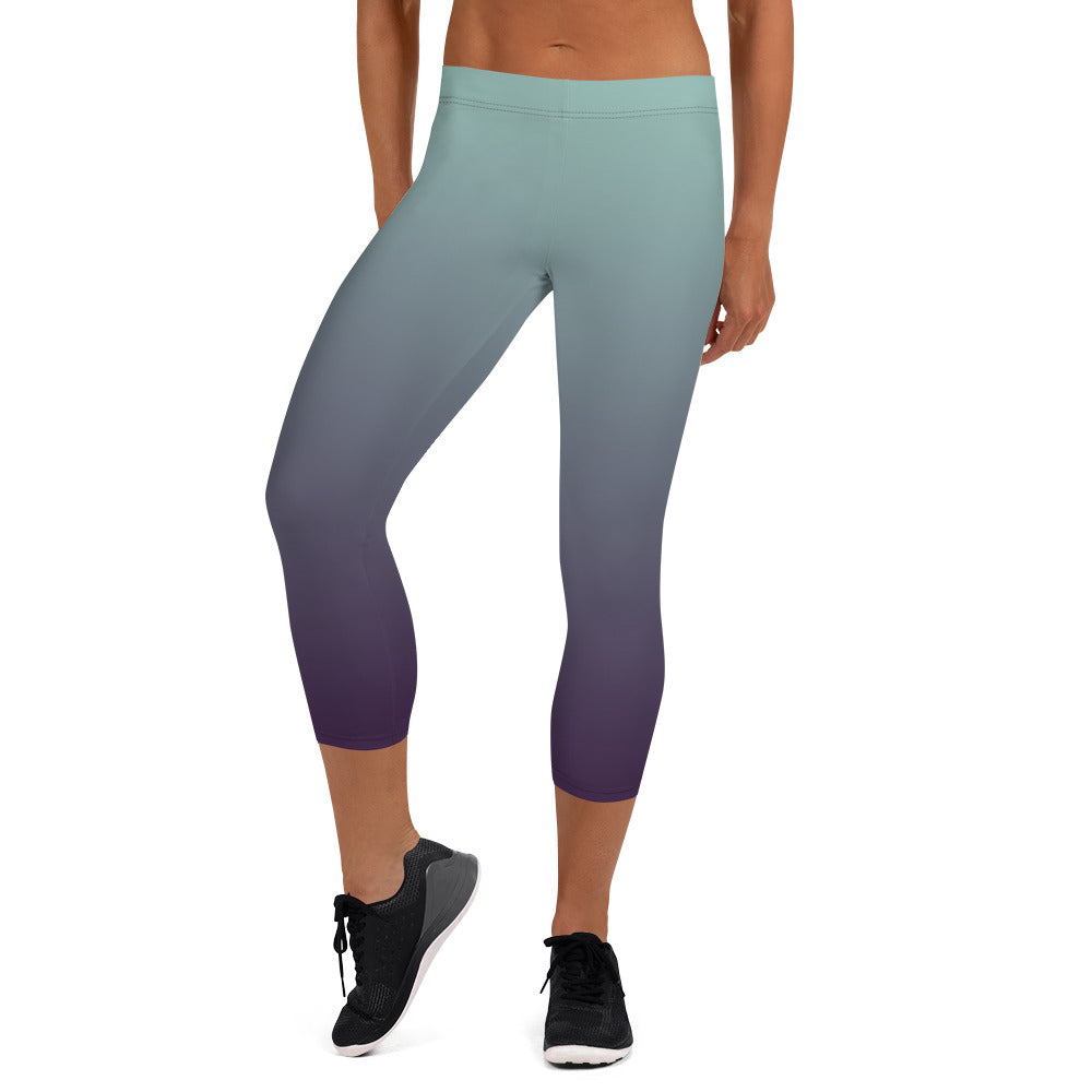 Aqua Nocturne Women's Capri Leggings - FLAKOUT