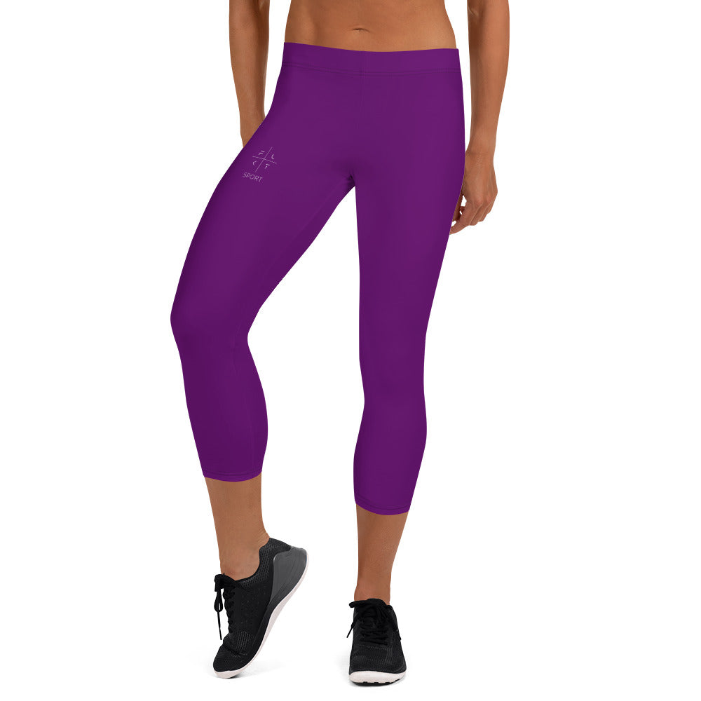 Grape Royale FLAKOUT Sport Women's Capri Leggings - FLAKOUT