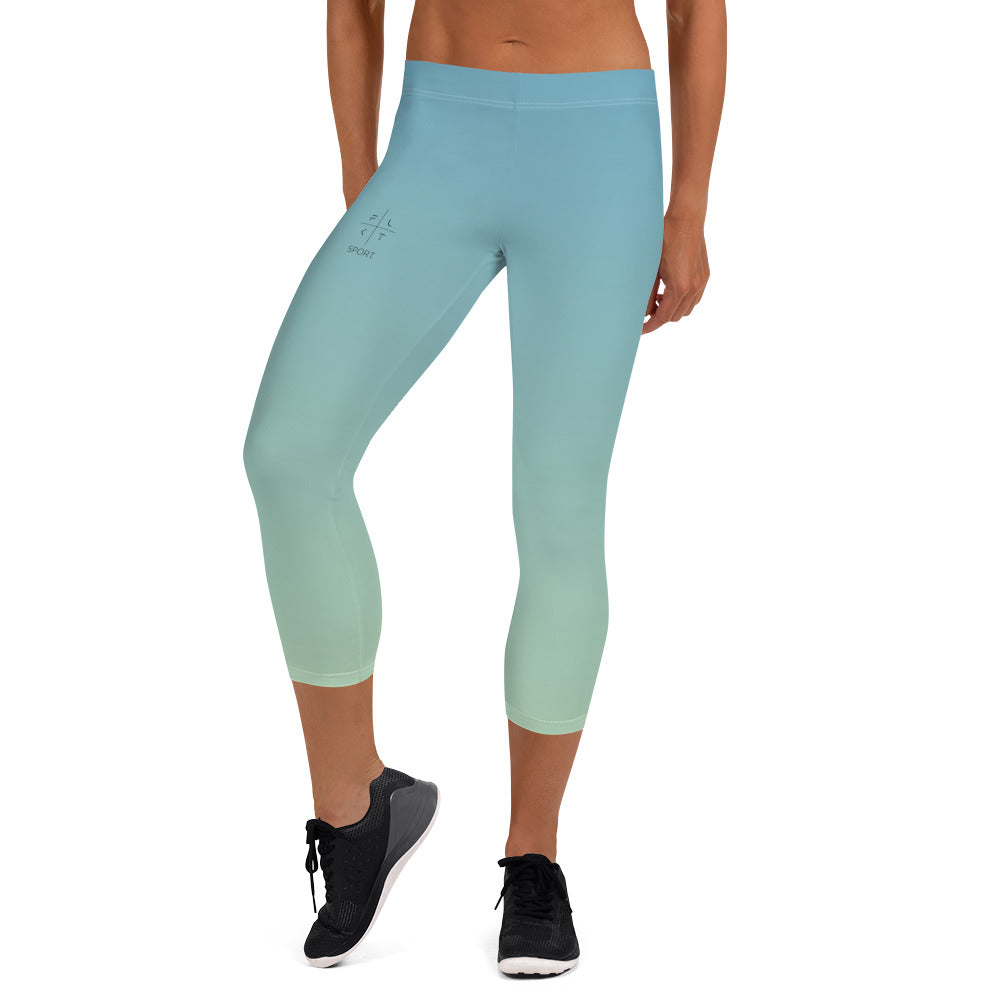 Cloudy Sky FLAKOUT Sport Women's Capri Leggings - FLAKOUT