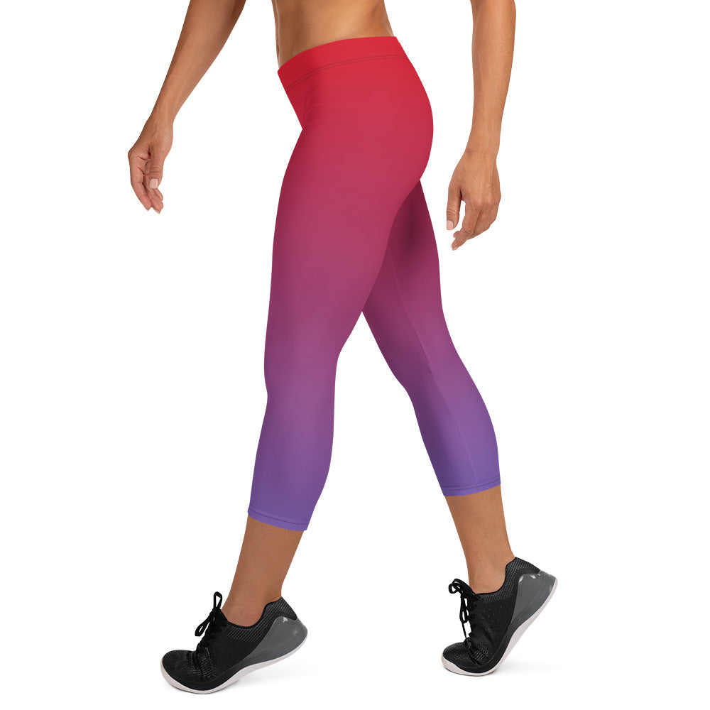 Magenta Aurora FLAKOUT Sport Women's Capri Leggings - FLAKOUT