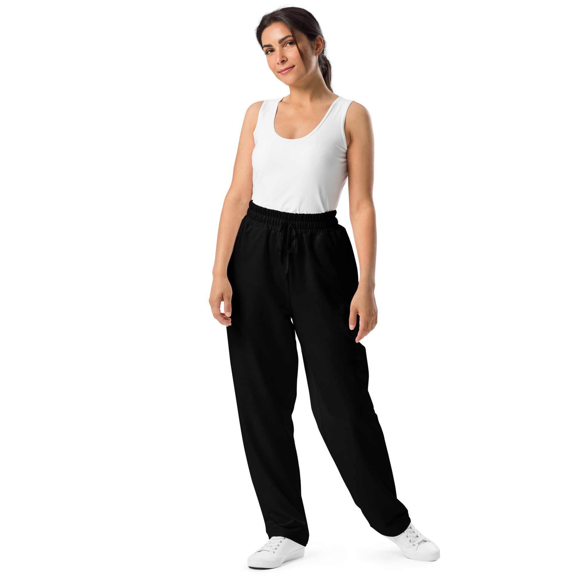 Unisex Wide-leg Recycled Joggers - Black - FLAKOUT