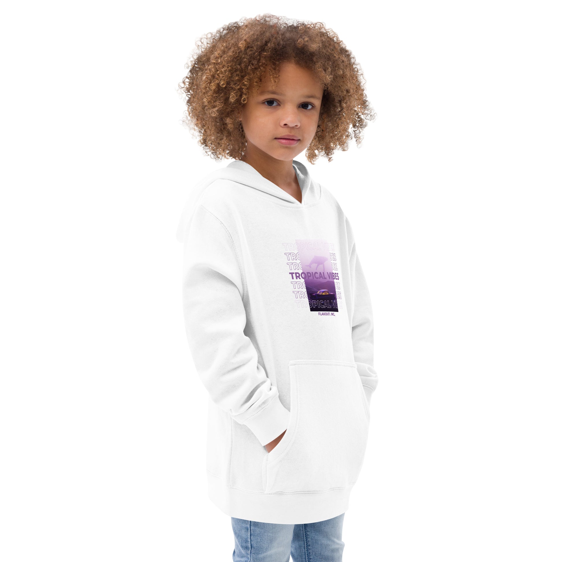 Tropical Vibes Odyssey Kid's Fleece Hoodie - FLAKOUT