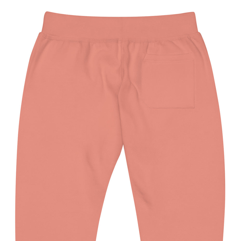 FLAKOUT Logo Back Leg Unisex Fleece Sweatpants - Dusty Rose - FLAKOUT