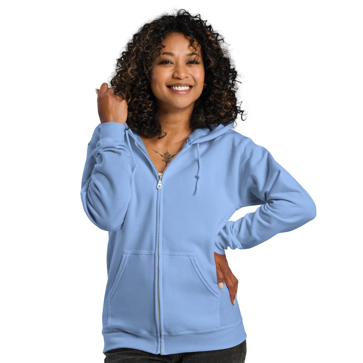 Sweet Talker Kiss Me Heavy Harmony Fusion Zip Hoodie - Carolina Blue - FLAKOUT