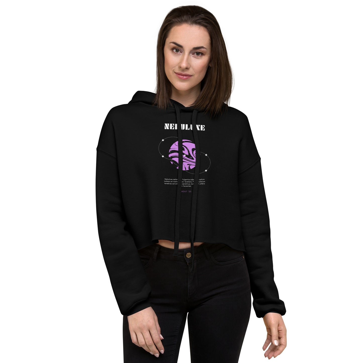 Nebuluxe Brilliance Women's Crop Hoodie - FLAKOUT