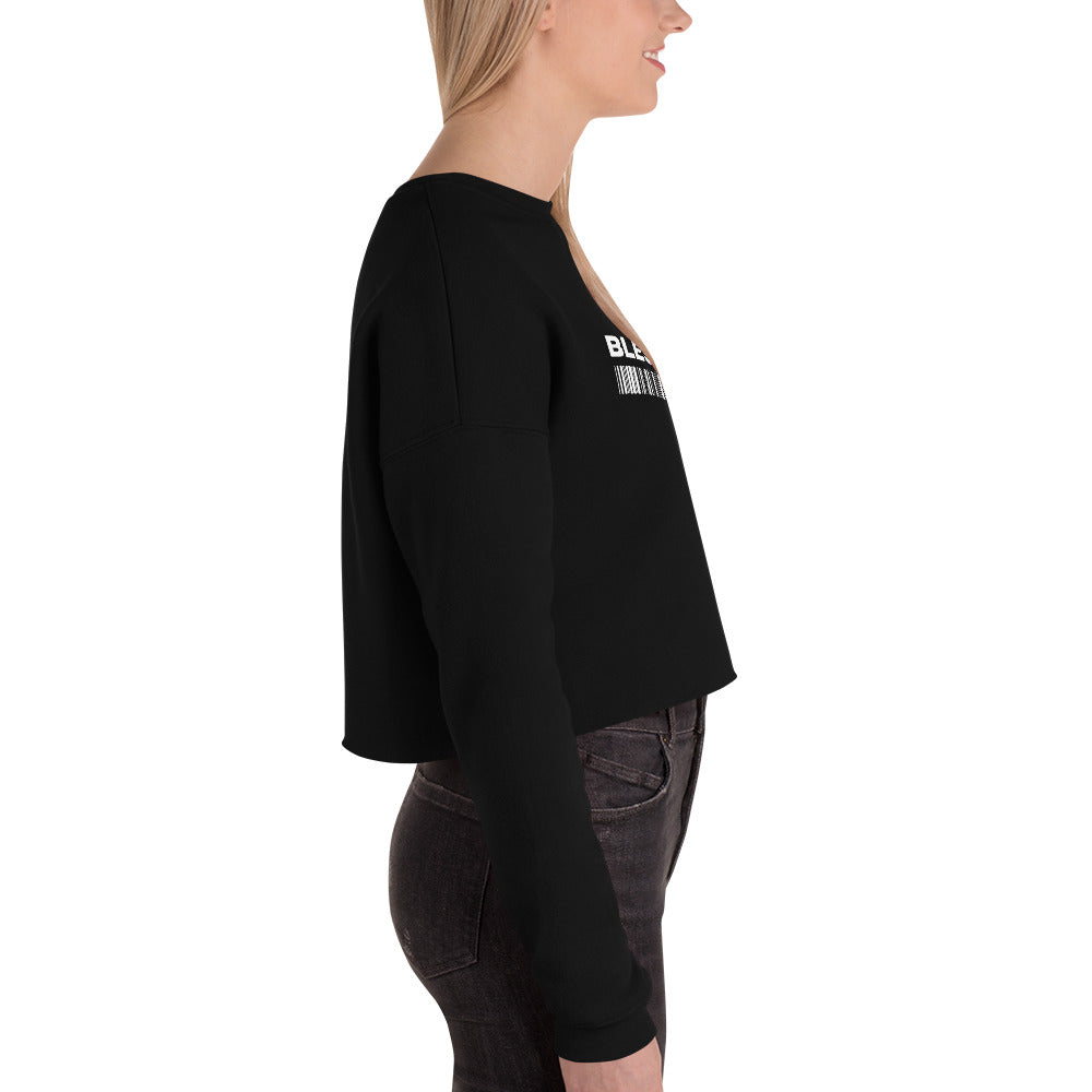 Divine Grace Blessed Women's Crop Sweatshirt - Black - FLAKOUT