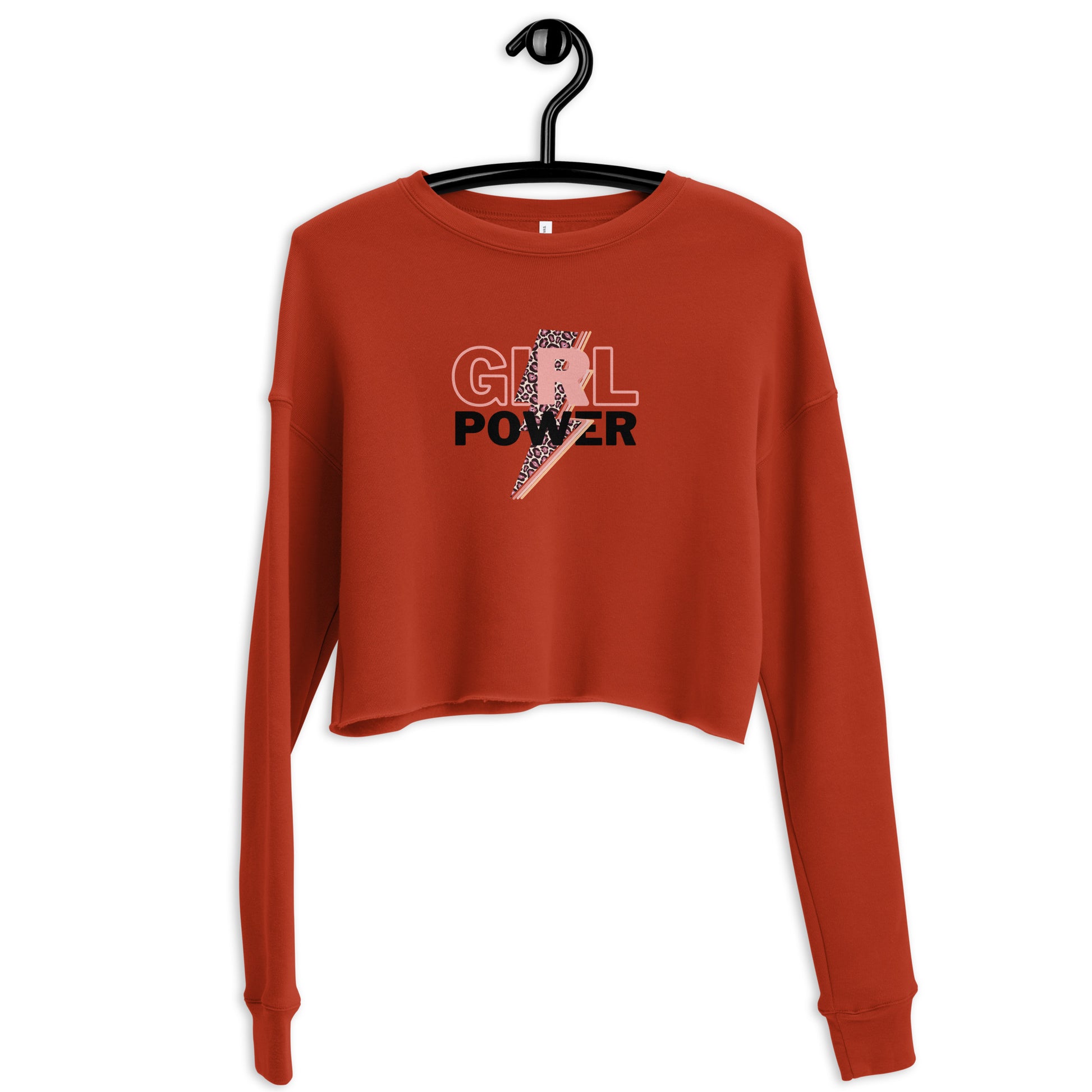 Queenly Girl Power Rebellion Women's Crop Sweatshirt - Brick - FLAKOUT