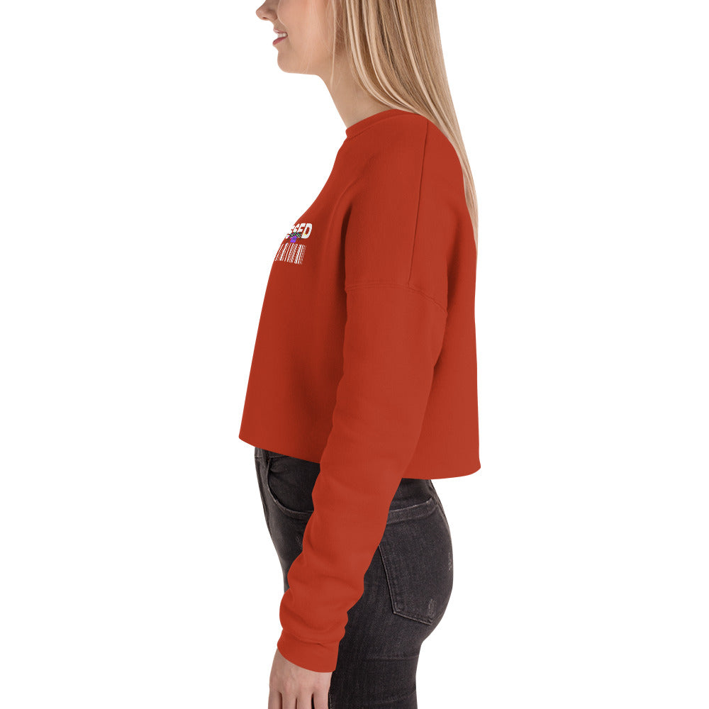 Divine Grace Blessed Women's Crop Sweatshirt - Brick - FLAKOUT