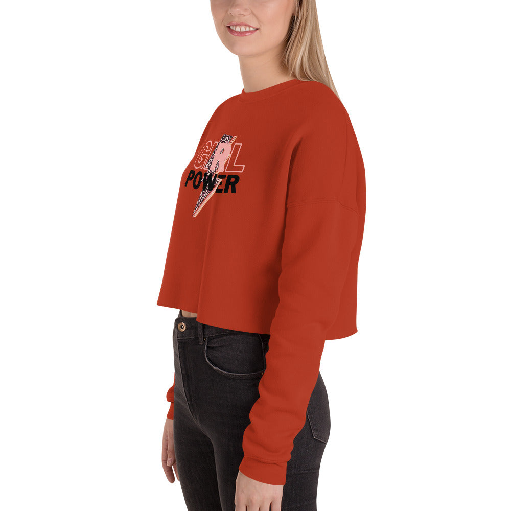 Queenly Girl Power Rebellion Women's Crop Sweatshirt - Brick - FLAKOUT