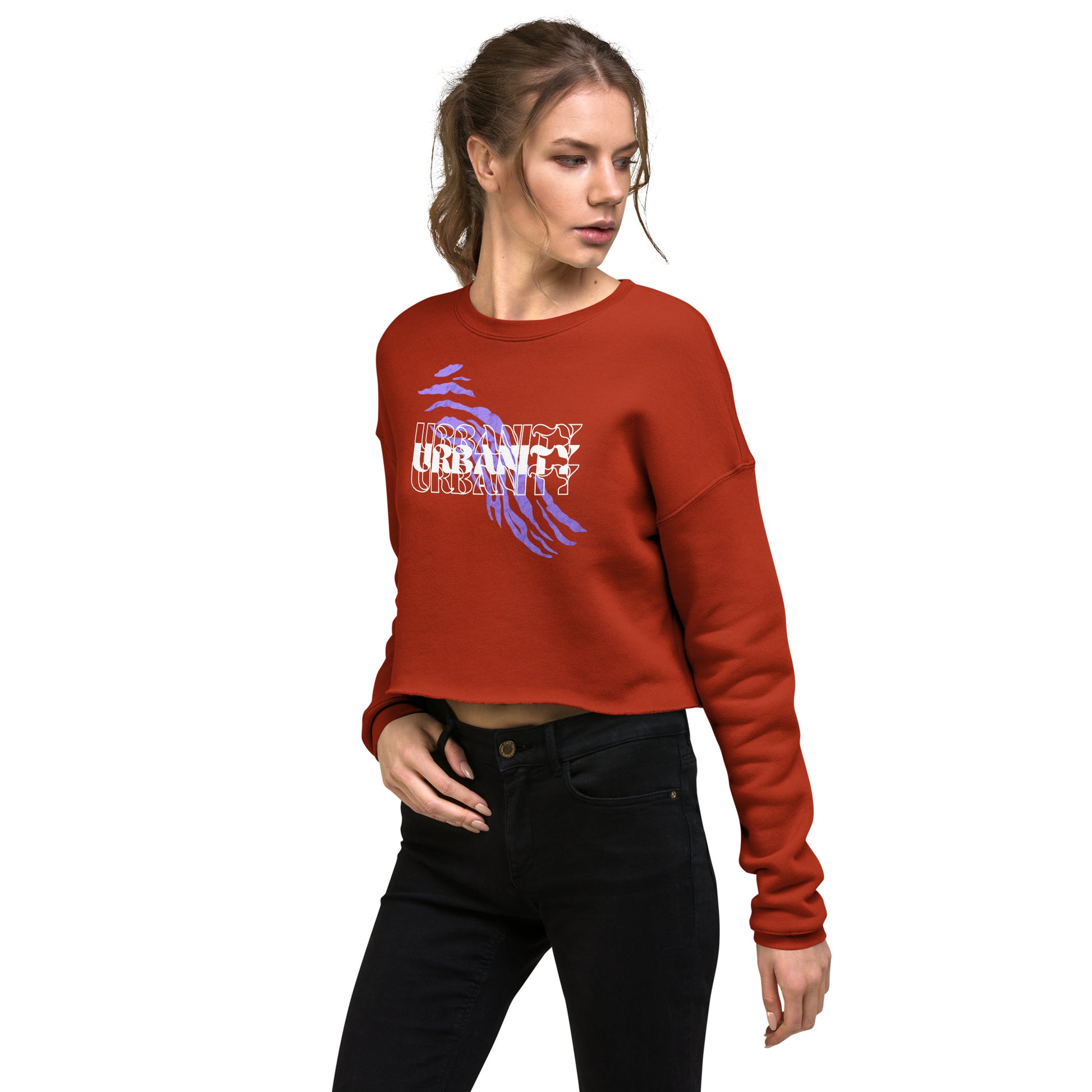 Streetwise Urbanity Women's Crop Sweatshirt - Brick - FLAKOUT