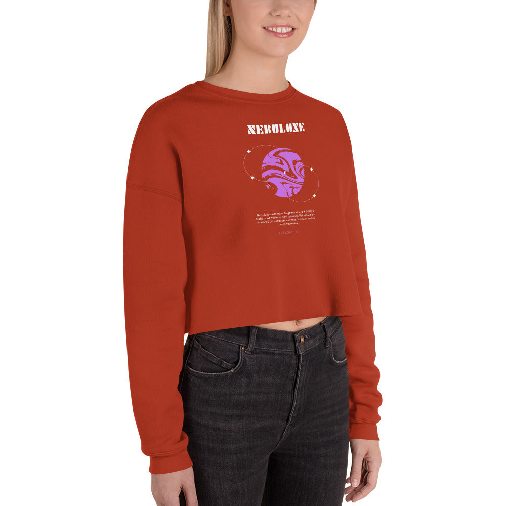 Nebuluxe Brilliance Women's Crop Sweatshirt - Brick - FLAKOUT