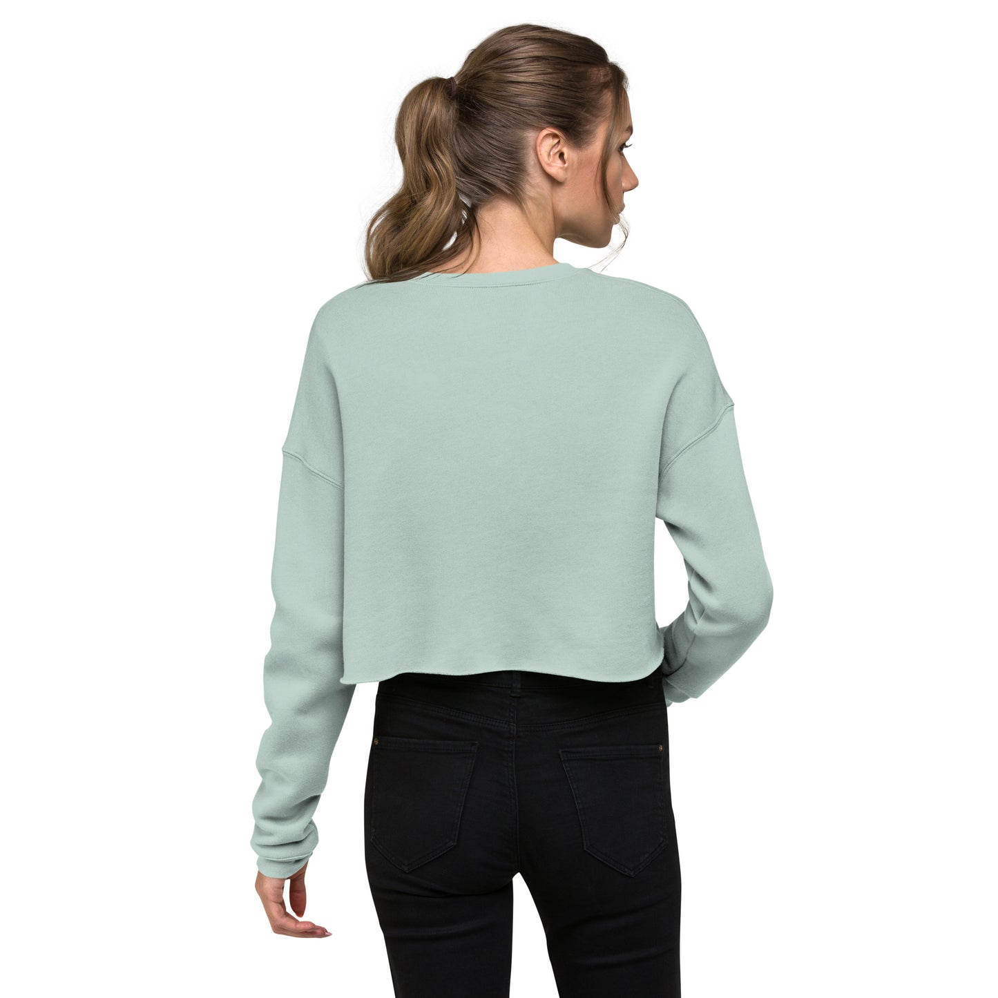 Whispers Of Wings Butterflies Women's Crop Sweatshirt - Dusty Blue - FLAKOUT