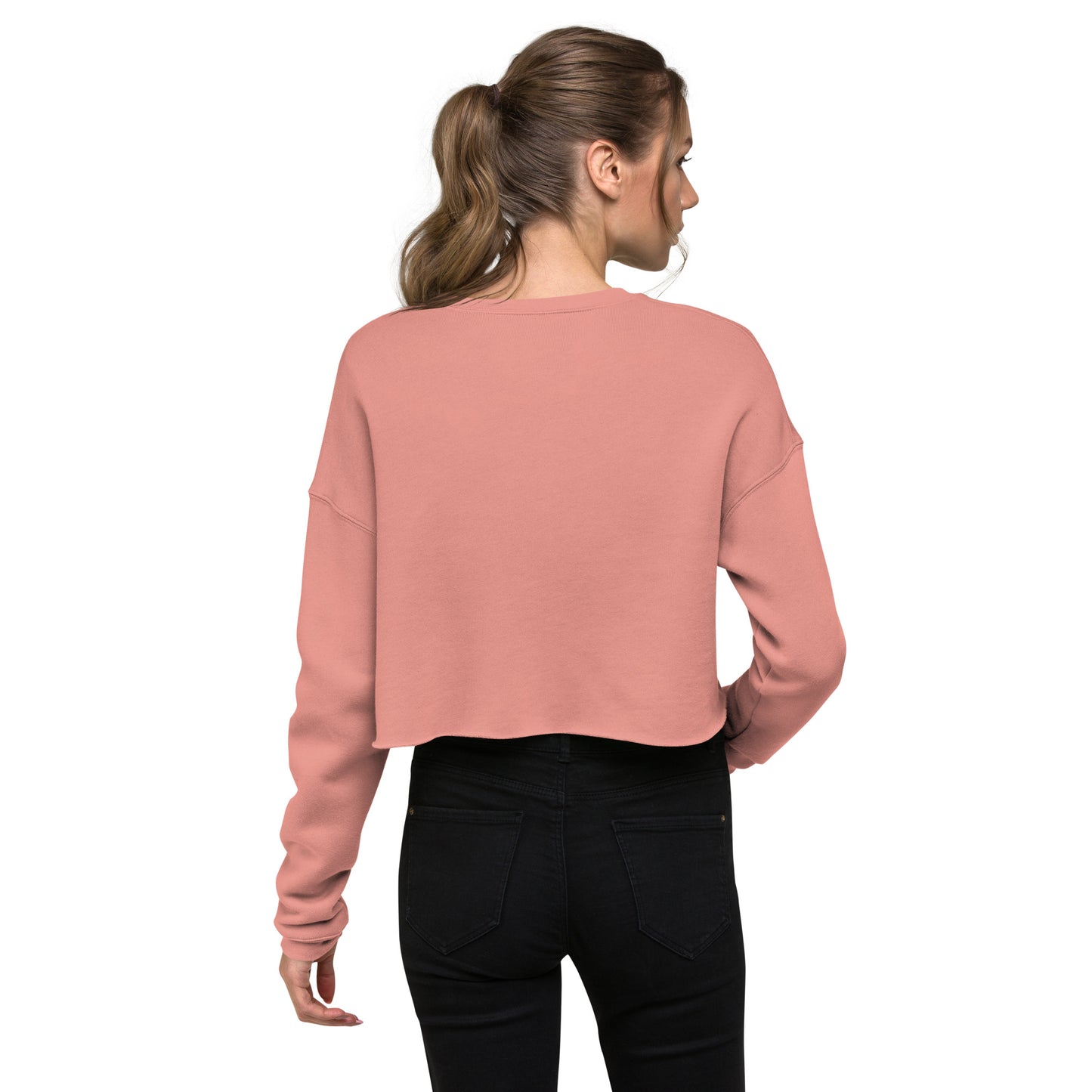 Queenly Girl Power Rebellion Women's Crop Sweatshirt - Mauve - FLAKOUT