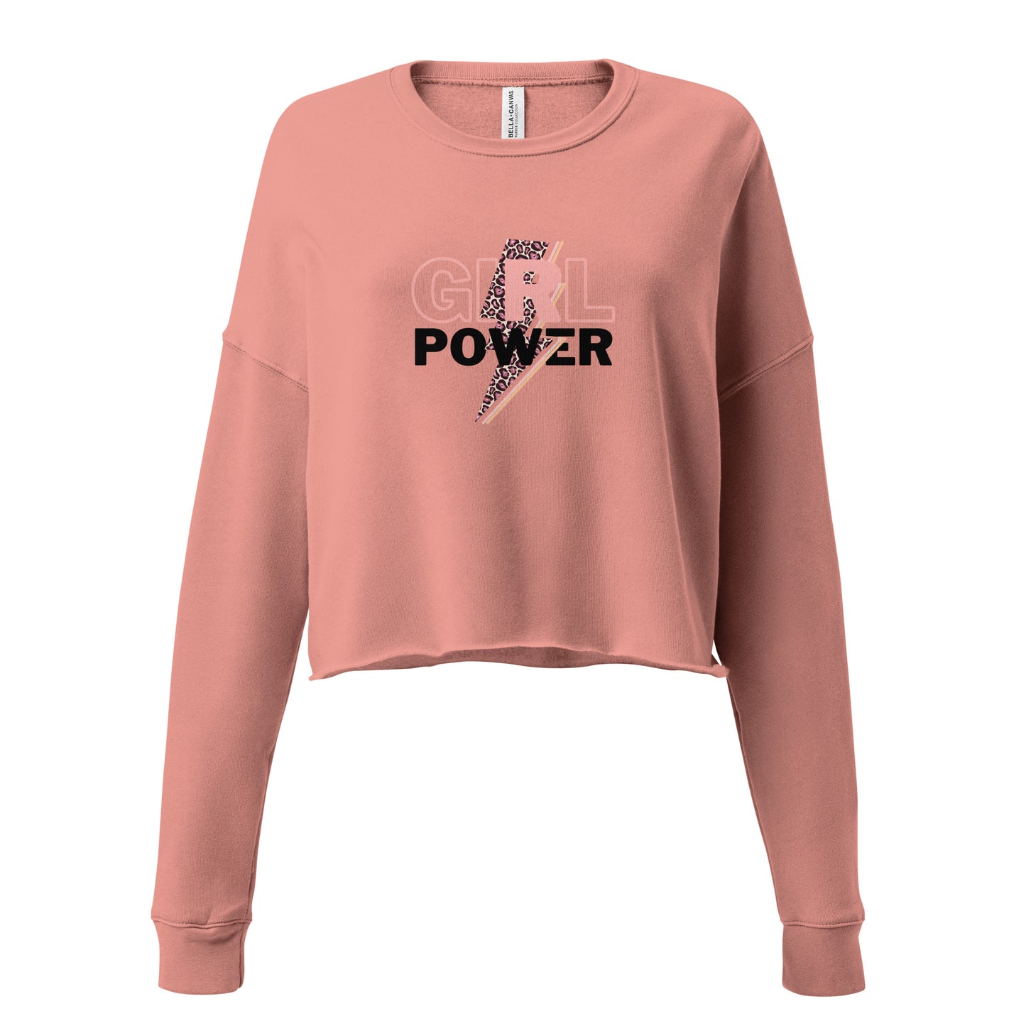 Queenly Girl Power Rebellion Women's Crop Sweatshirt - Mauve - FLAKOUT