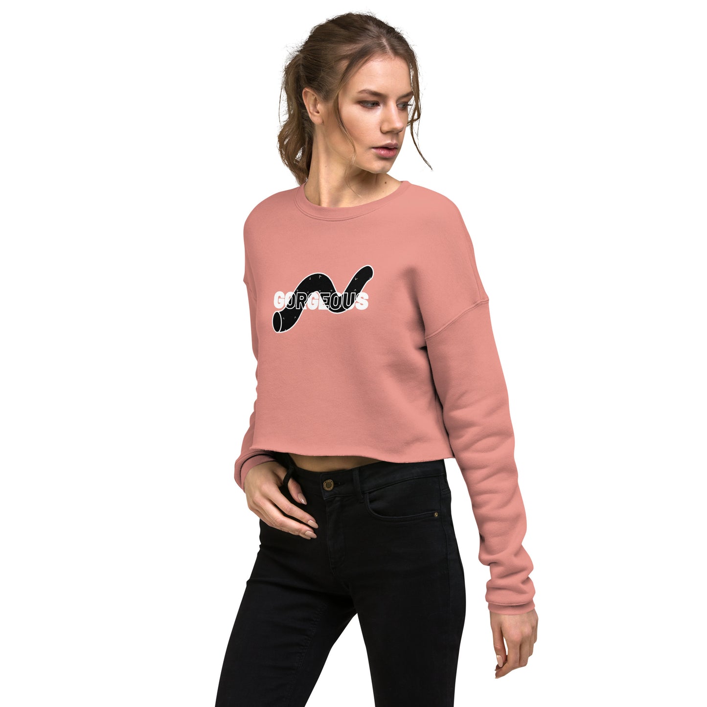 Gorgeous Opullent Allure Women's Crop Sweatshirt - Mauve - FLAKOUT