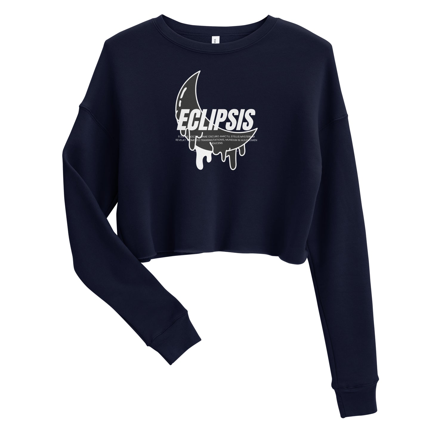 Lunar Eclipsis Women's Crop Sweatshirt - Navy - FLAKOUT