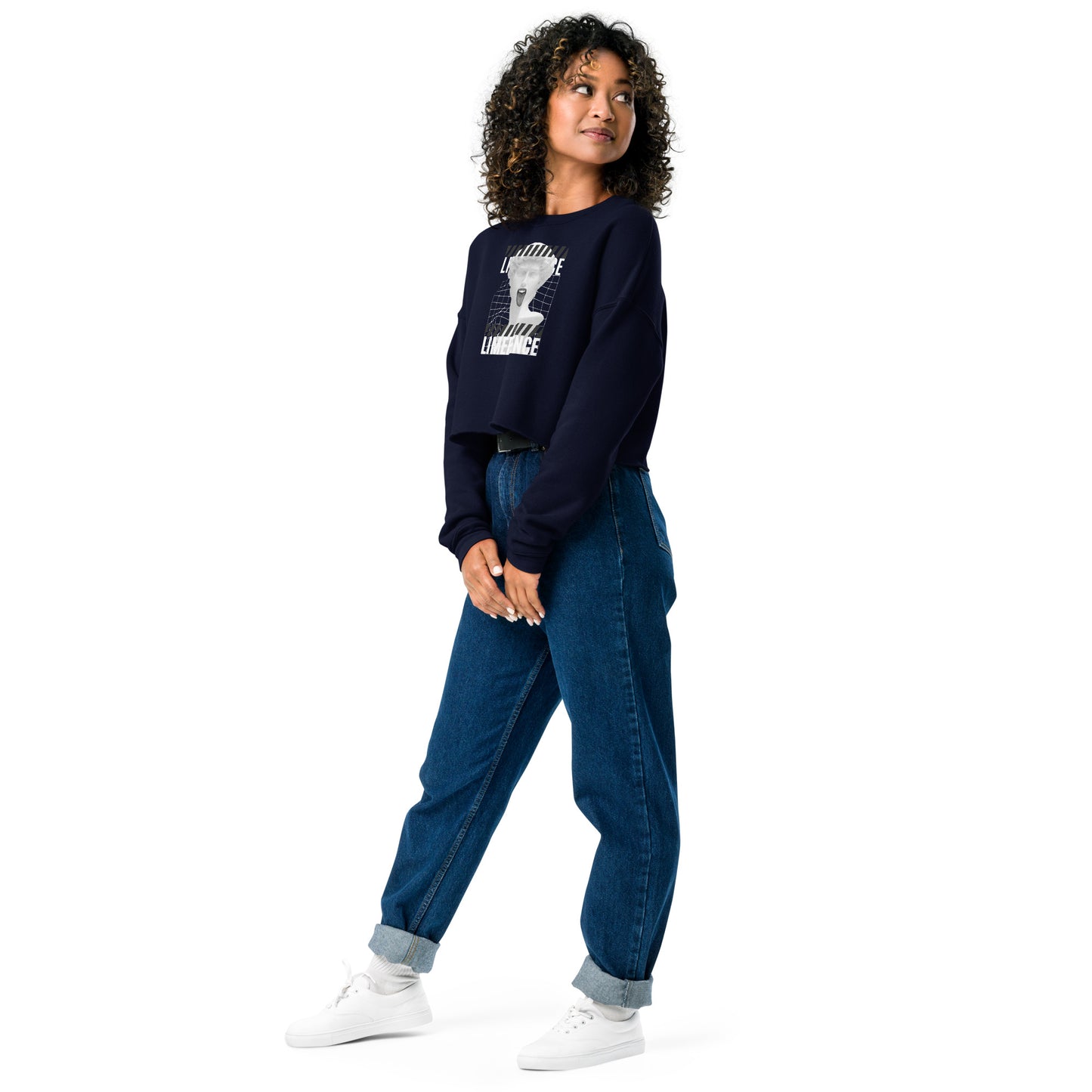 Limerence Women's Crop Sweatshirt - Navy - FLAKOUT