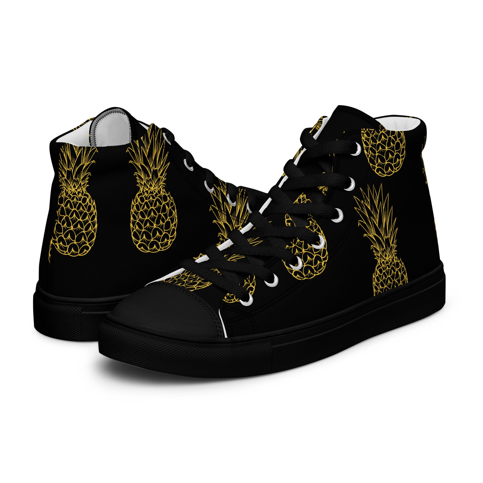 Pineapple Bliss Women's High Top Canvas Shoes - FLAKOUT