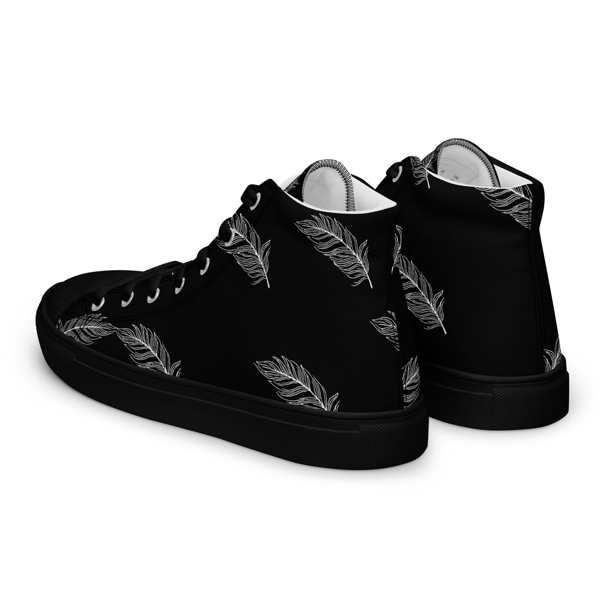 Ethereal Plumes Women's High Top Canvas Shoes - FLAKOUT