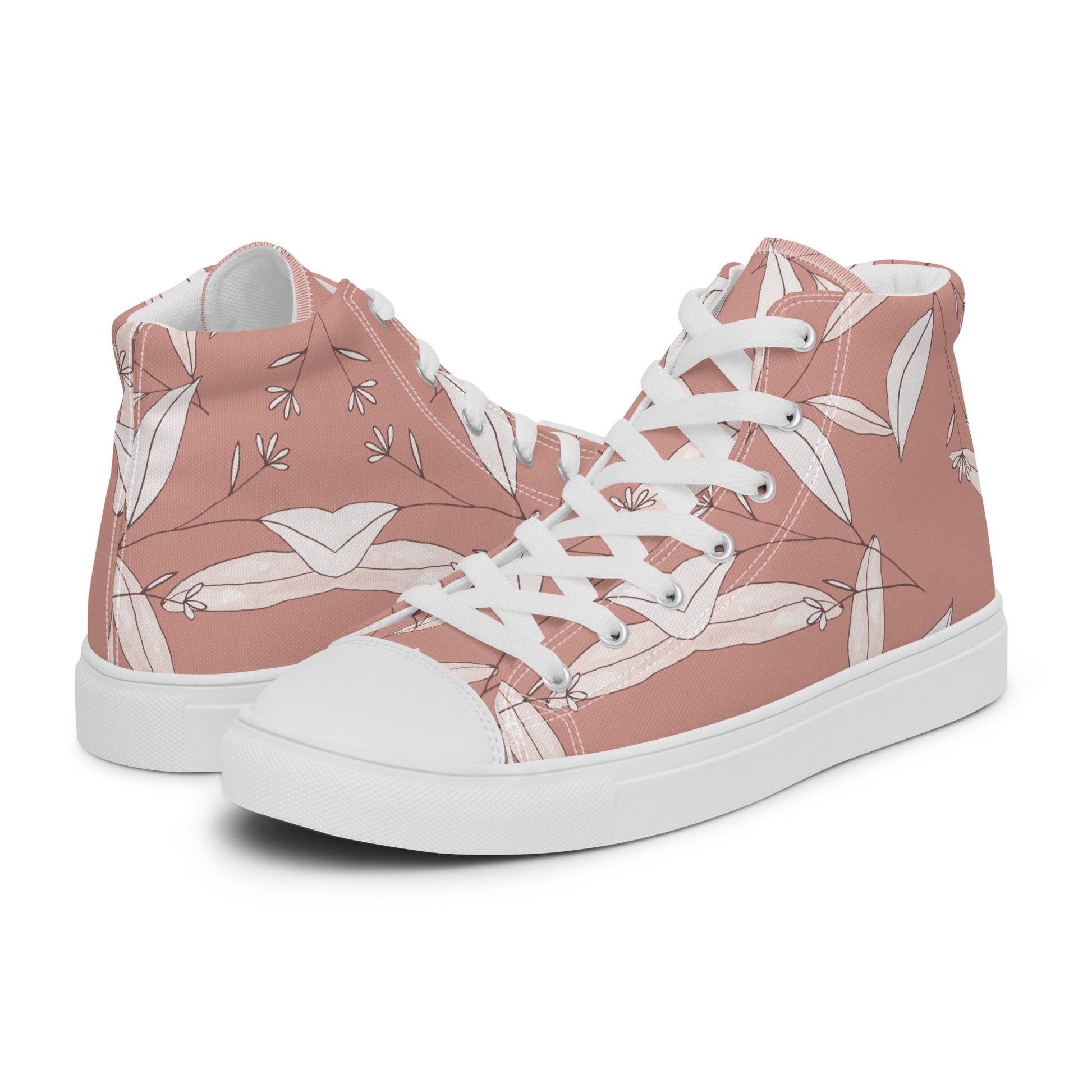 Feathered Finesse Women's High Top Canvas Shoes - FLAKOUT