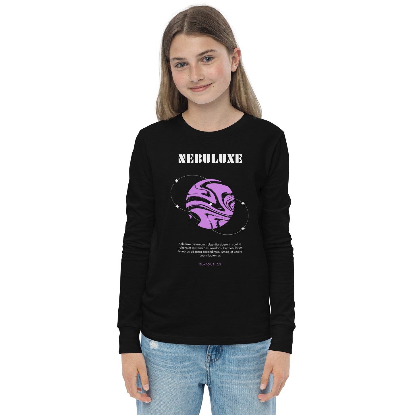 Nebuluxe Brilliance Kid's Long Sleeve Tee - FLAKOUT