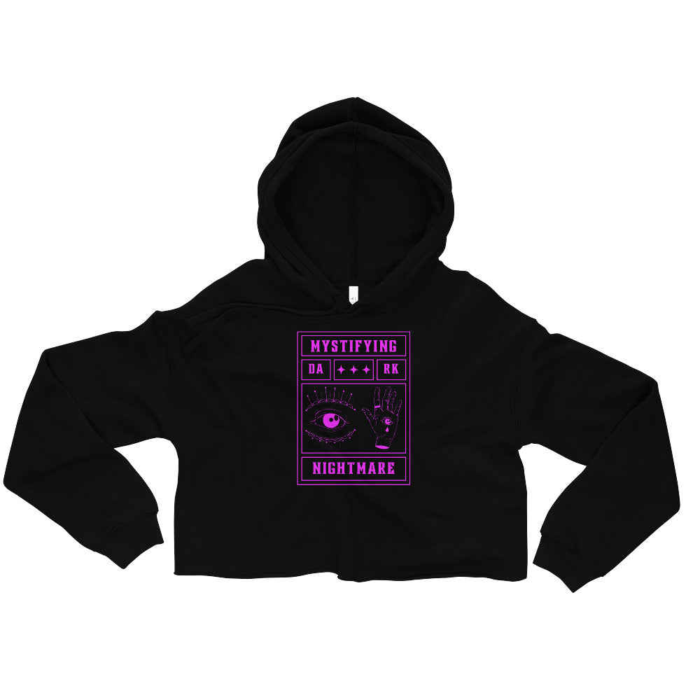 Mystifying Nightmare Shadowy Enigma Women's Crop Hoodie - FLAKOUT