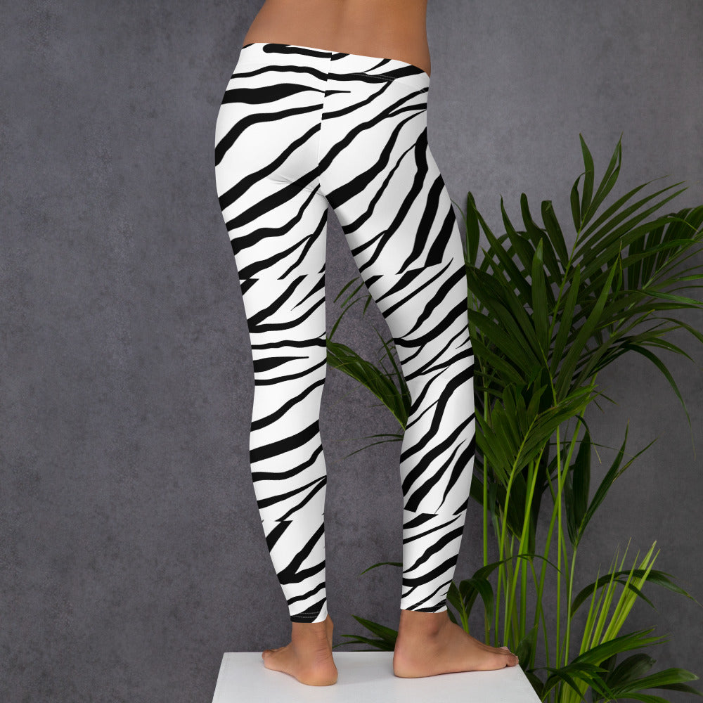 Striped Zebra Vibrance Women's Leggings - FLAKOUT