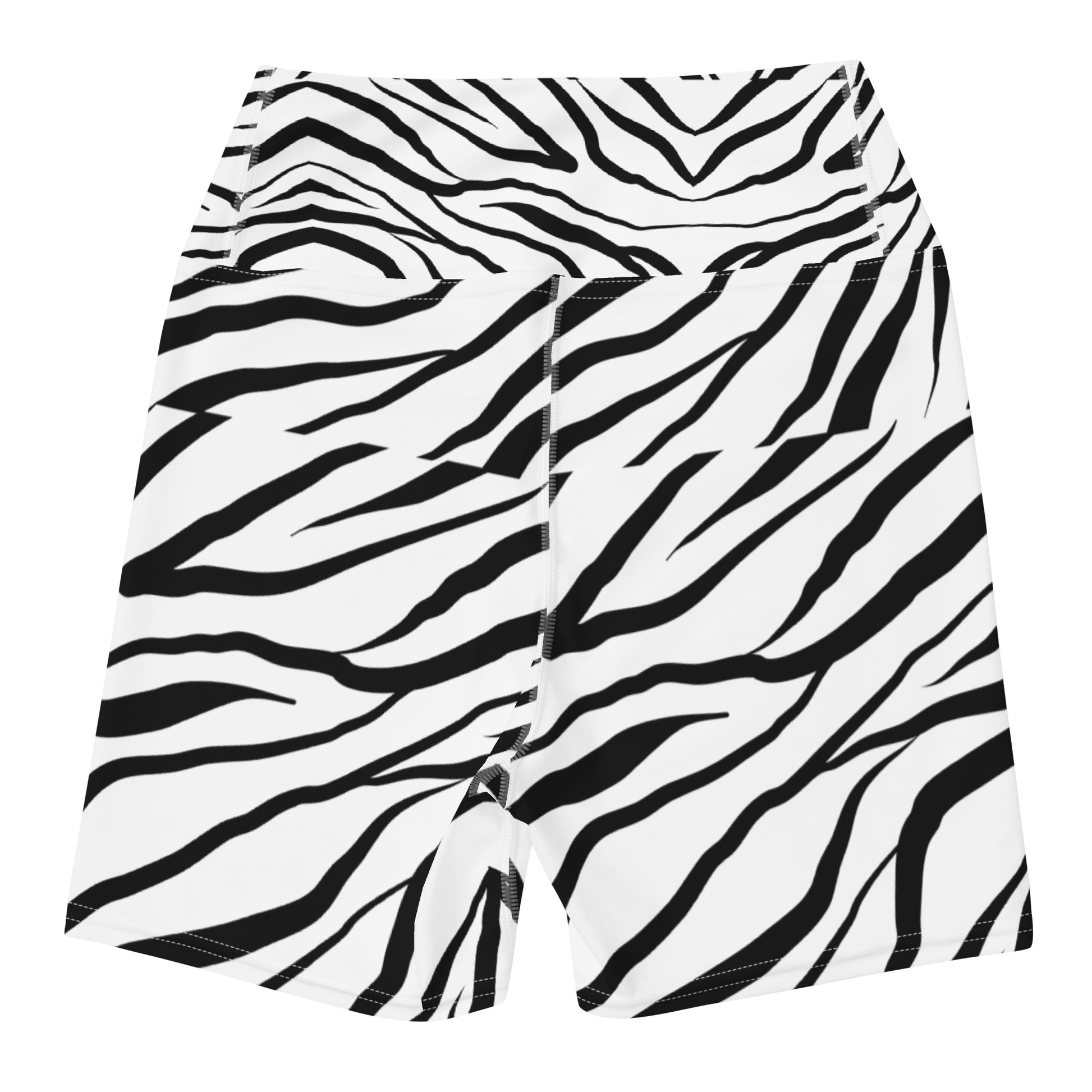 Striped Zebra Vibrance Women's Yoga Shorts - FLAKOUT