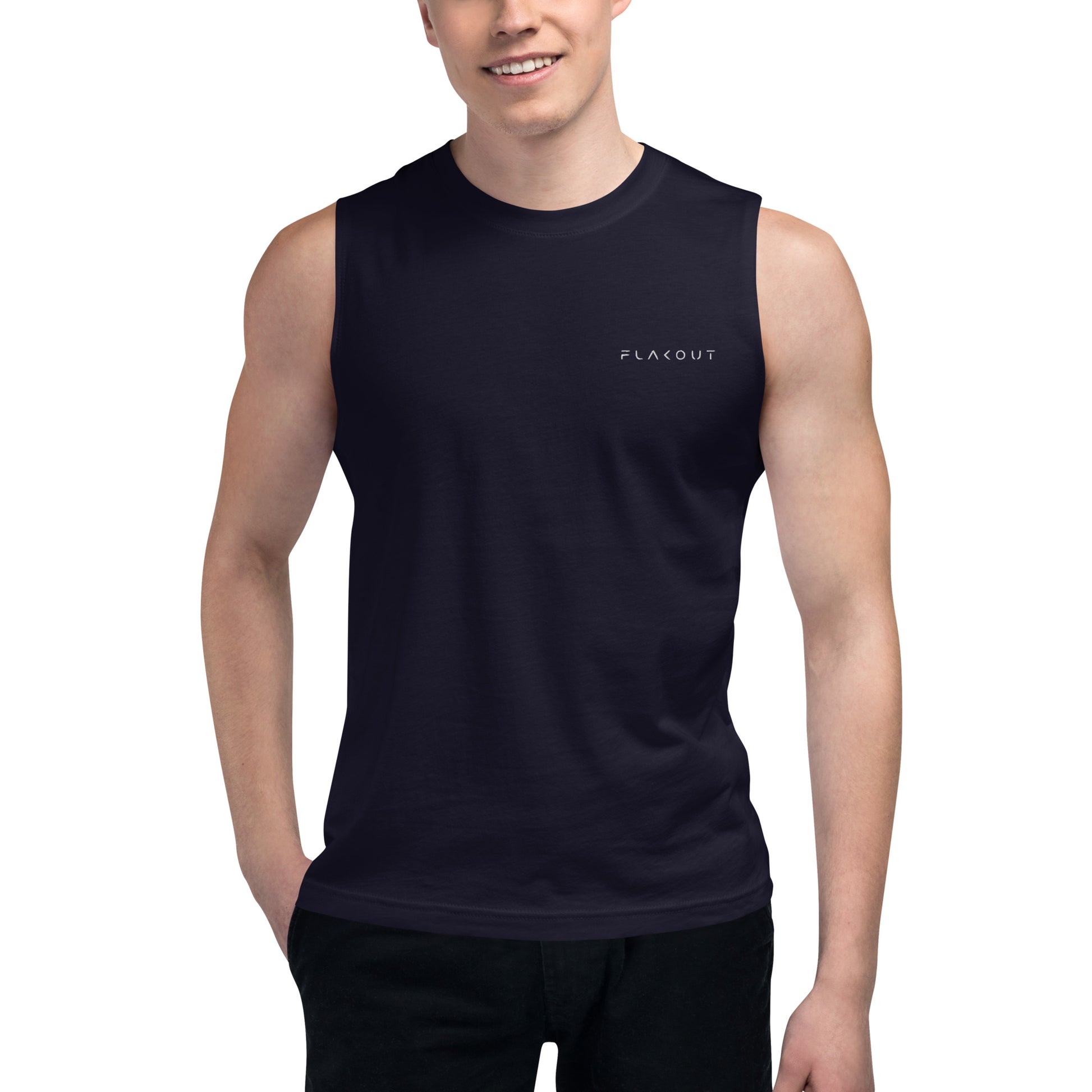 Muscle Shirt Embroidered Logo - FLAKOUT